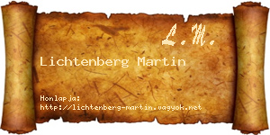 Lichtenberg Martin névjegykártya